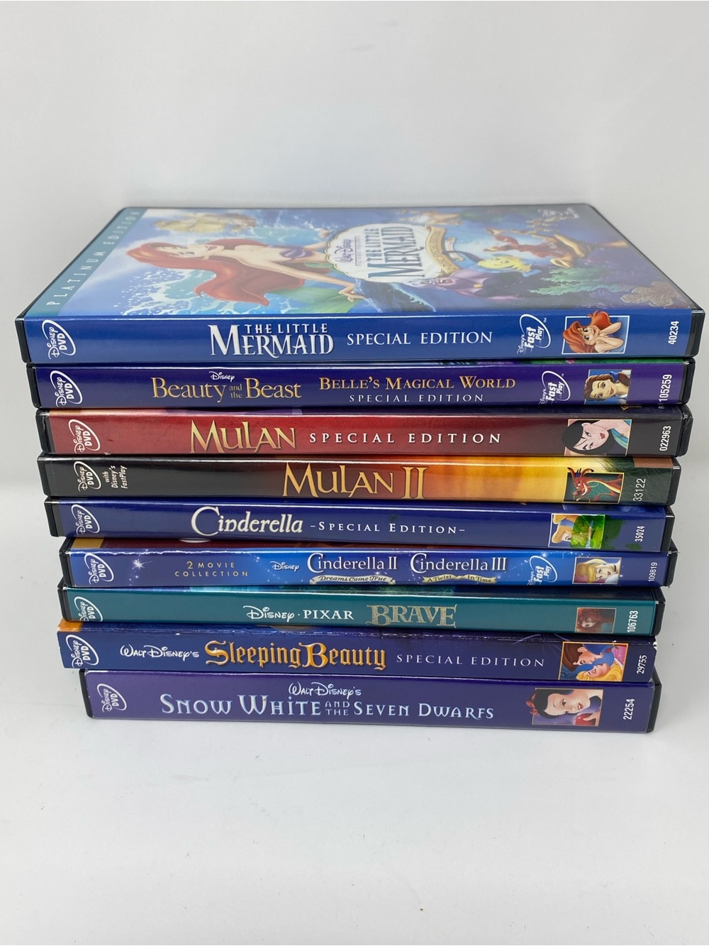 Disney Princess Collection DVD lot of 9 Sleeping Beauty Mulan Cinderella Brave - Picture 11 of 11